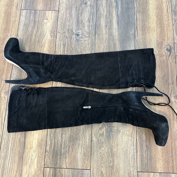 Sam Edelman Kayla Over-the-Knee Boots‎ Suede Black 8 M US T1 - Picture 4 of 11